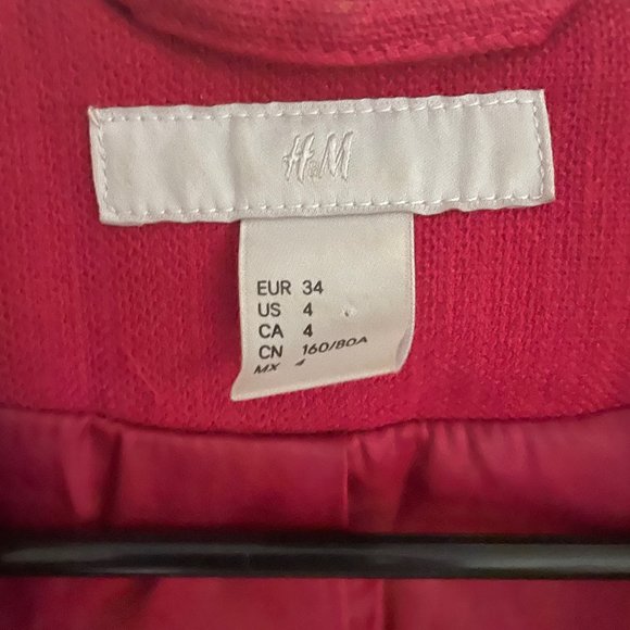 H&M red blazer, size US 2-4 - Picture 6 of 7